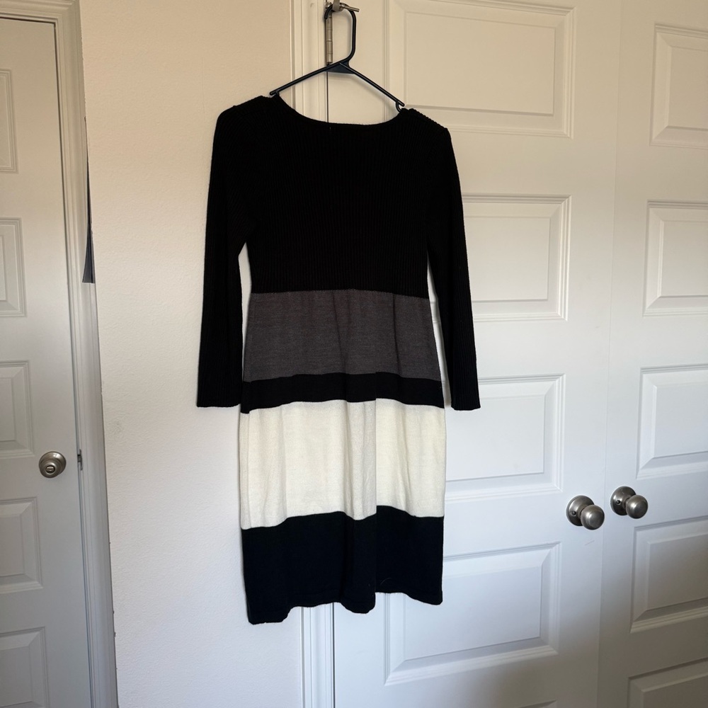 Studio One New York Midi Dress in Black, Gray & Cream - Picture 3 of 5